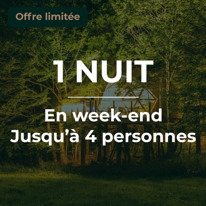 Bon cadeau pour 1 nuit en dôme, en week-end, jusqu'à 4 personnes