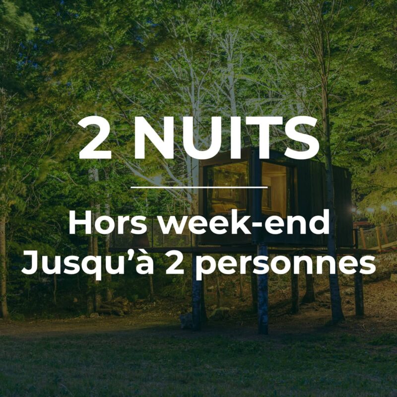 Bon cadeau - 2 Nuits en cabane perchée - Hors week-end - Jusqu'à 2 personnes