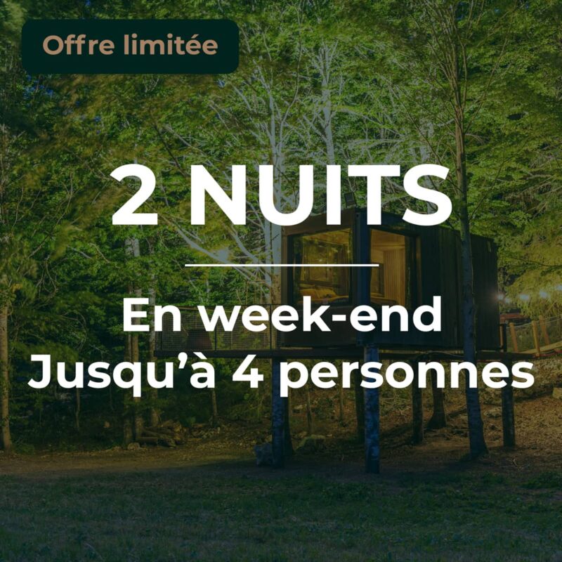 Bon cadeau - 2 Nuits en cabane perchée - En week-end - Jusqu'à 4 personnes