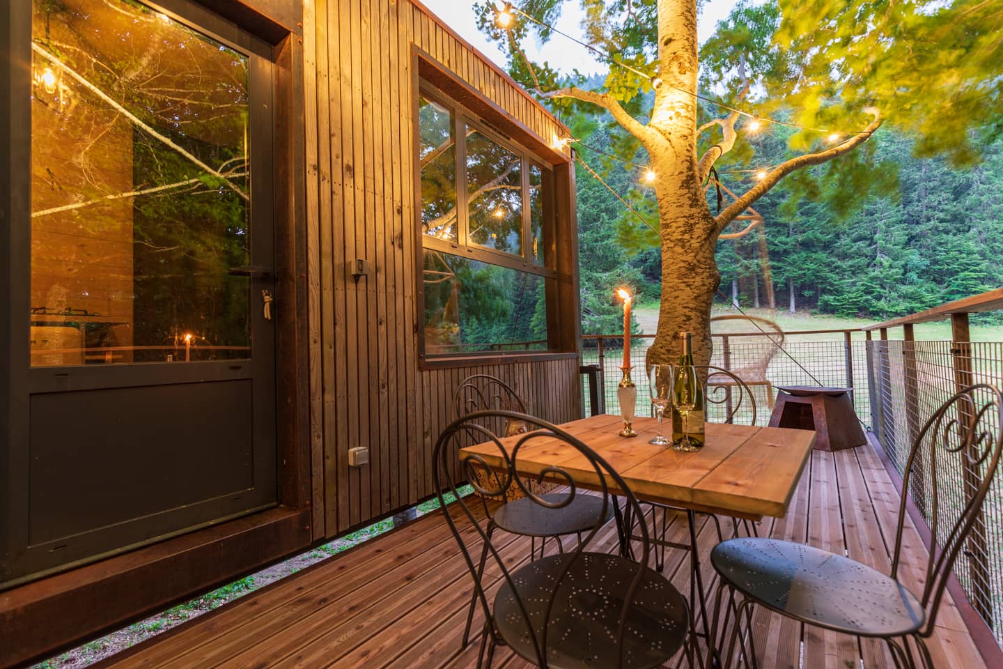 Soirée à la cabane perchée de La Résilience, à Autrans